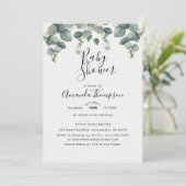 Elegant Eucalyptus Baby shower Kaart (Staand voorkant)