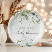 Elegant eucalyptus baby shower napkins papieren bordje