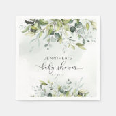 Elegant eucalyptus baby shower napkins servet (Voorkant)