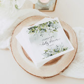 Elegant eucalyptus baby shower napkins servet