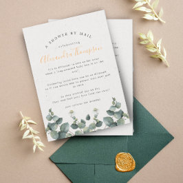 Elegant Eucalyptus Baby shower per post Kaart