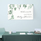 Elegant Eucalyptus Baby shower Welkom Achtergrond Spandoek (Beurs)