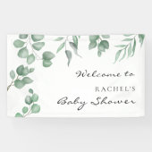 Elegant Eucalyptus Baby shower Welkom Achtergrond Spandoek (Horizontaal)