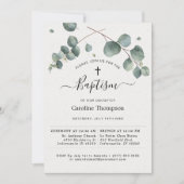 Elegant Eucalyptus Baptisme Kaart (Voorkant)