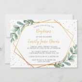 Elegant eucalyptus baptisme of Christening Kaart (Voorkant)