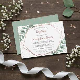 Elegant eucalyptus baptisme of Christening Kaart