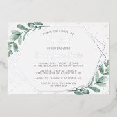 Elegant eucalyptus baptisme of kerstmis folie uitnodiging (Voorkant)