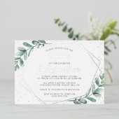 Elegant eucalyptus baptisme of kerstmis folie uitnodiging (Staand Voorkant)