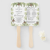 Elegant Eucalyptus Beach Starfish Wedding Programm Handwaaier (Voorkant en achterkant)