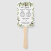 Elegant Eucalyptus Beach Starfish Wedding Programm Handwaaier (Achterkant)