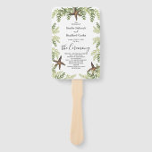 Elegant Eucalyptus Beach Starfish Wedding Programm Handwaaier (Voorkant)
