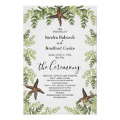 Elegant Eucalyptus Beach Starfish Wedding Programm Perfect Poster (Voorkant)