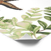 Elegant Eucalyptus Beach Starfish Wedding Programm Perfect Poster (Hoek)