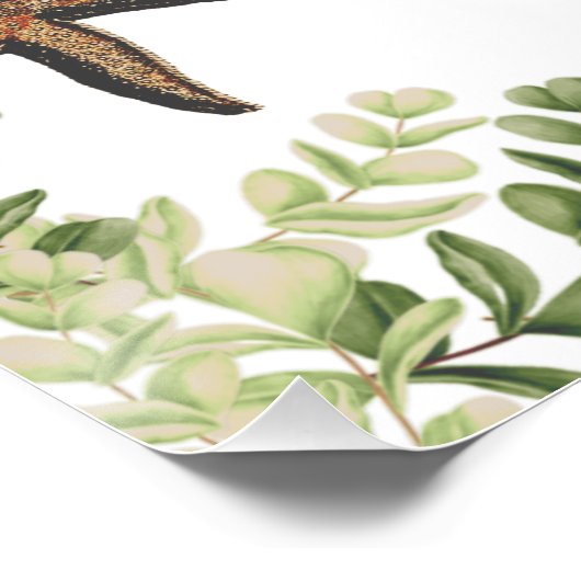 Elegant Eucalyptus Beach Starfish Wedding Programm Perfect Poster (Hoek)