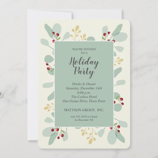 Elegant Eucalyptus Berries - kerstuitnodigingen (Voorkant)