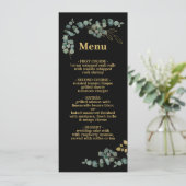 Elegant Eucalyptus blaast het menu Gold Wedding (Staand voorkant)