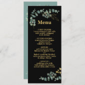 Elegant Eucalyptus blaast het menu Gold Wedding (Voorkant / Achterkant)