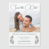 Elegant Eucalyptus Blad Bewaar de datum Fotomagnee (Voorkant)