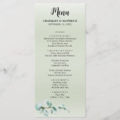 Elegant Eucalyptus blad groen bruiloft Menu (Voorkant)