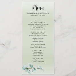 Elegant Eucalyptus blad groen bruiloft Menu