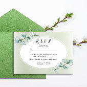 Elegant Eucalyptus blad groen bruiloft RSVP Kaartje