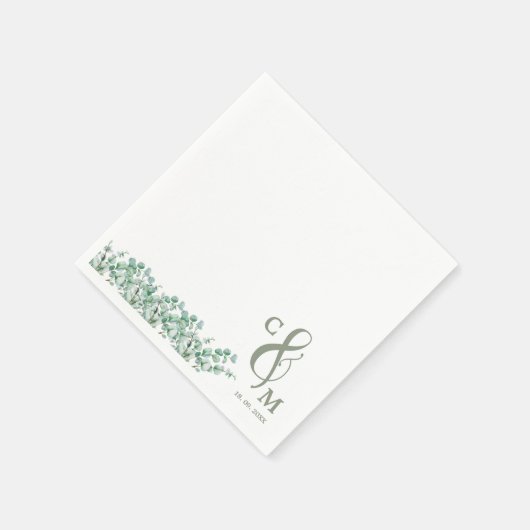 Elegant Eucalyptus blad groen bruiloft Servet (Hoek)