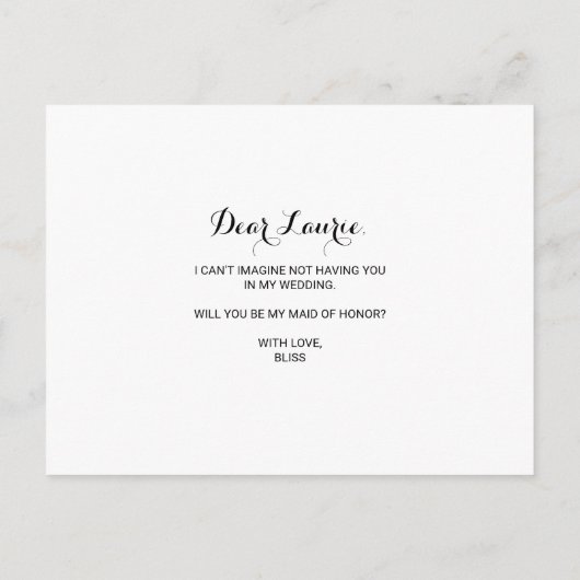 Elegant Eucalyptus Blad groen Maid of Honor Uitnodiging Briefkaart (Achterkant)