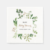Elegant Eucalyptus Bladgroen Baby shower Servet (Voorkant)