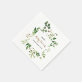 Elegant Eucalyptus Bladgroen Baby shower Servet (Hoek)