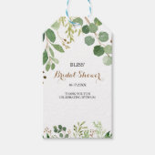 Elegant Eucalyptus Bladgroen Vrijgezellenfeest Cadeaulabel (Voorkant)