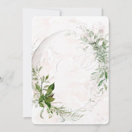 Elegant Eucalyptus blauw roze huwelijk Kaart (Achterkant)