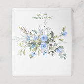Elegant Eucalyptus Blauwe Rozen Bloemstuk Bruiloft Plaatskaartje (Buitenkant ongevouwen)