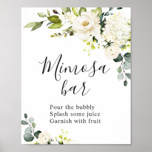 Elegant Eucalyptus Bloem Mimosa Bar Trouwbord Poster