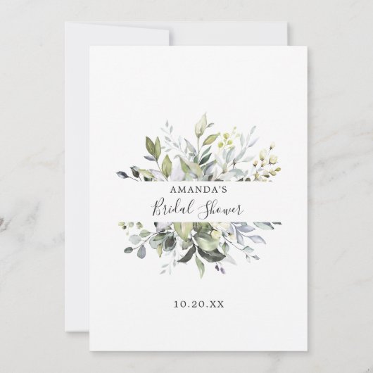 Elegant Eucalyptus Bloemen Vrijgezellenfeest Game Kaart (Achterkant)