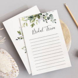 Elegant Eucalyptus Bloemen Vrijgezellenfeest Game  Kaart