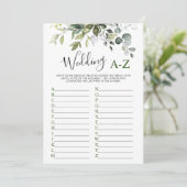 Elegant Eucalyptus Bloemen Vrijgezellenfeest Game  Kaart (Staand voorkant)