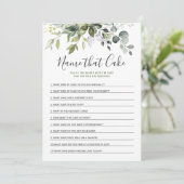 Elegant Eucalyptus Bloemen Vrijgezellenfeest Game  Kaart (Staand voorkant)