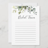 Elegant Eucalyptus Bloemen Vrijgezellenfeest Game  Kaart (Voorkant)