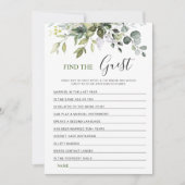 Elegant Eucalyptus Bloemen Vrijgezellenfeest Game  Kaart (Voorkant)