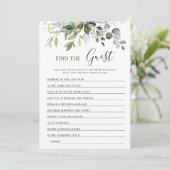 Elegant Eucalyptus Bloemen Vrijgezellenfeest Game  Kaart (Staand voorkant)