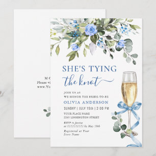 Elegant Eucalyptus Blue Flowers Vrijgezellenfeest Kaart