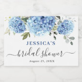 Elegant Eucalyptus Blue Hydrangea Vrijgezellenfees Sparkling Wijnetiket (Enkel label)