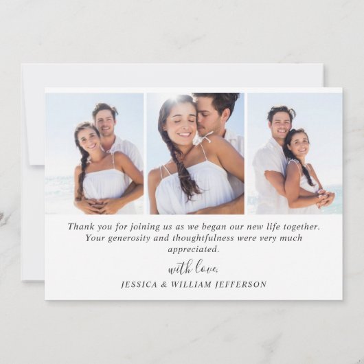 Elegant Eucalyptus Blue Roses 4 PHOTO Bedankkaart (Achterkant)