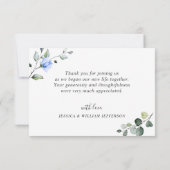 Elegant Eucalyptus Blue Roses Greenery Bedankkaart (Achterkant)
