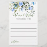 Elegant Eucalyptus Blue Rozen Advice & Wishes Card<br><div class="desc">Waterverf Eucalyptus Greenery Advice Card. Voor verdere aanpassing,  te klikken gelieve de "pas verder"verbinding aan. Als je hulp nodig hebt,  neem dan contact met me op.</div>