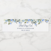 Elegant Eucalyptus Blue Rozen Beste dag ooit Waterfles Etiket (Enkel label)