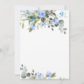 Elegant Eucalyptus Blue Rozen ENGAGTY Kaart (Achterkant)