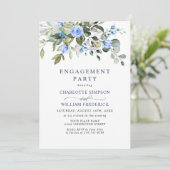 Elegant Eucalyptus Blue Rozen ENGAGTY Kaart (Staand voorkant)