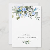 Elegant Eucalyptus Blue Rozen ENGAGTY Kaart (Achterkant)