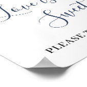 Elegant Eucalyptus Blue Rozen Floral Love is Sweet Poster (Hoek)